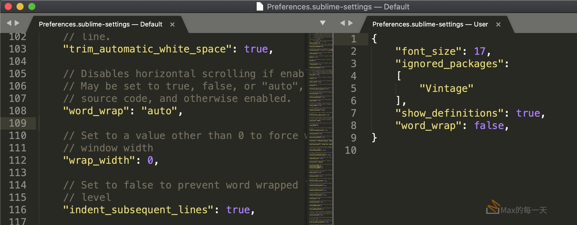 [sublime] How can I set word wrap turned on by default?