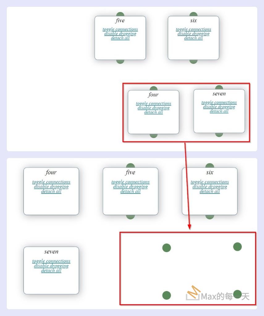 how to move jsplumb object position javascript