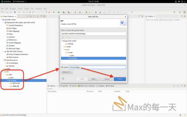 JSP / Servlet HelloWorld Example using Eclipse – Max的程式語言筆記