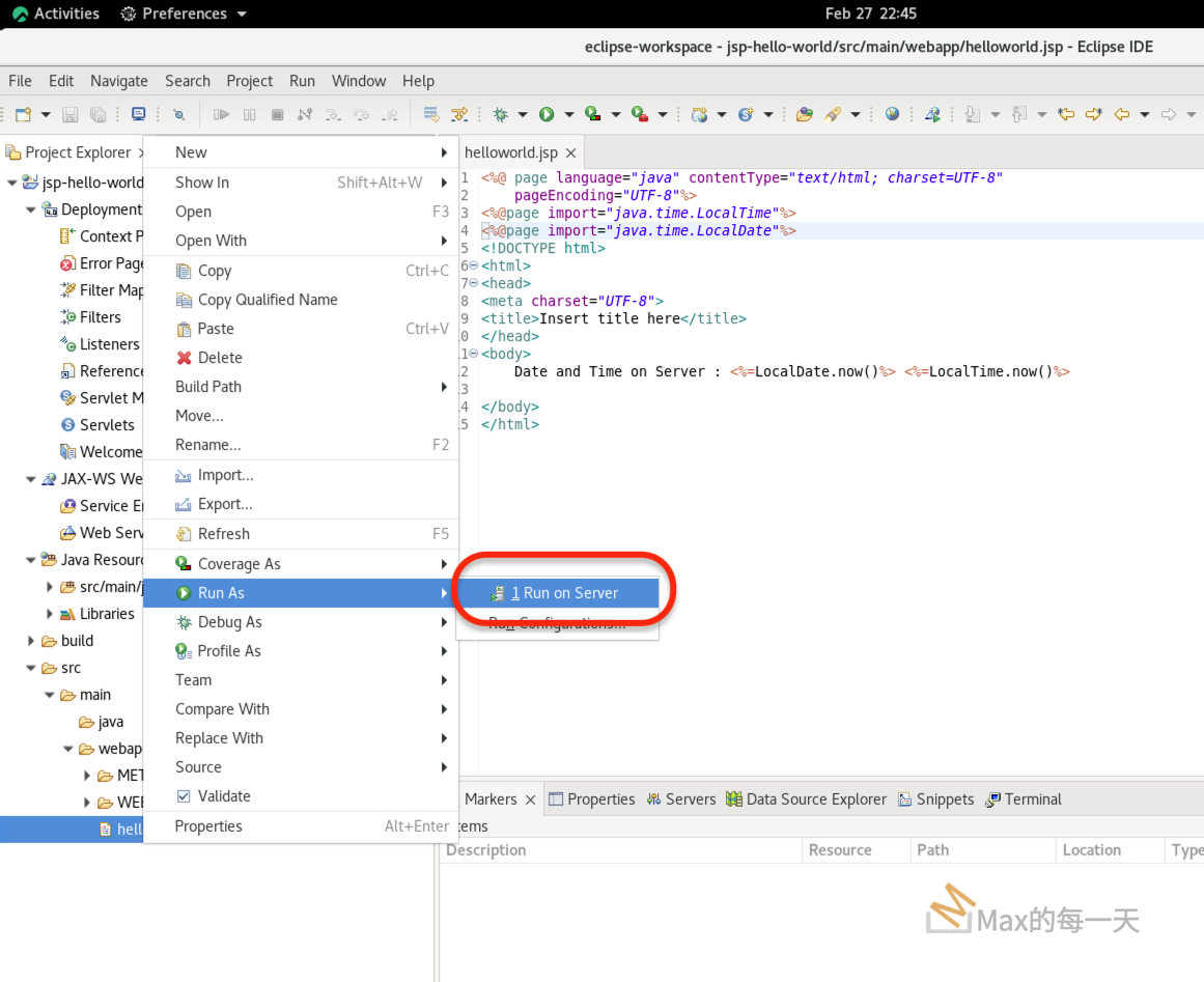 JSP / Servlet HelloWorld Example using Eclipse – Max的程式語言筆記