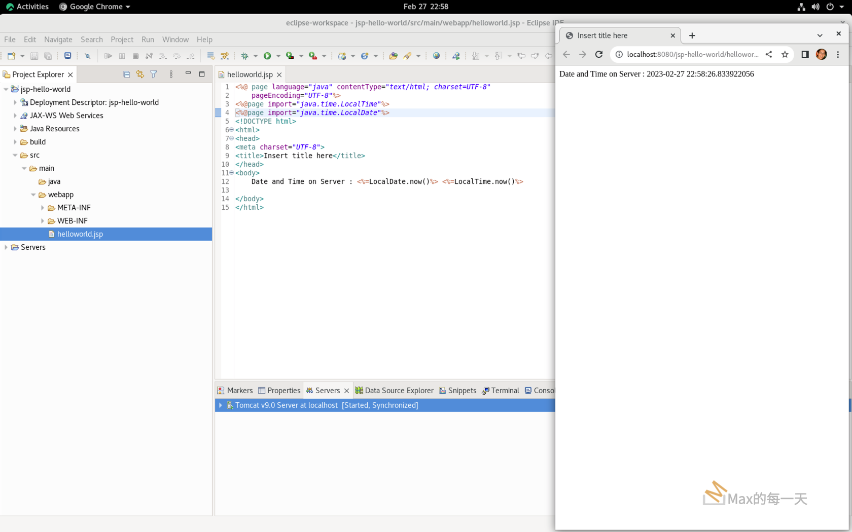 JSP / Servlet HelloWorld Example using Eclipse – Max的程式語言筆記