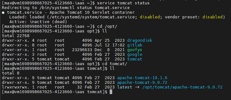 Linux 上多個tomcat server 版本的切換