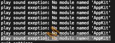 play sound exeption: No module named ‘AppKit’